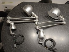 Lampe Métal Brossé Jielde 3 Bras De 40 cm Avec Étau