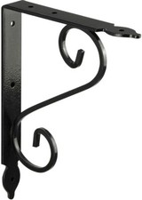 Console Étagère Noir Fixation pour Murale Regal Angle Massif Maison de Campagne