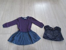 Robe pull cachemire et jupe jean bleu - château de sable 24 mois