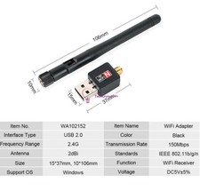 150Mbps 802.11N/G/B USB 2.0