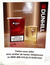 Ancienne PLV Publicité sur le tabac Cigarette DUNHILL 21X15CM