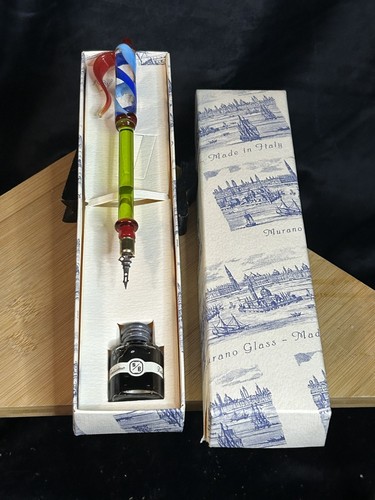 Coffret plume verre murano - plume,