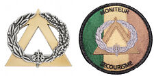 LOT INSIGNE ET ECUSSON BREVET MONITEUR SECOURISTE MILITAIRE ARGENT SECOURISME