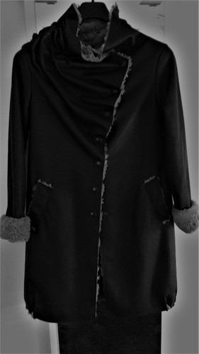 Manteau aspect cuir marron - manteau,