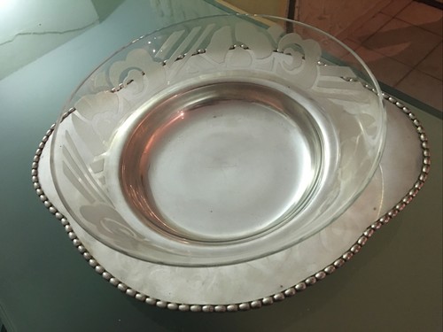 Saladier verre signé - saladier, en