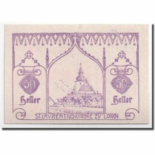 [#363591] Billet, Autriche, Lorch, 50 Heller, Monument, 1920, 1920-05-15, 