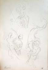 Robert LEPELTIER (1913-1996) Lot de 9 dessins/ Erotique Soubrette 27x21cm