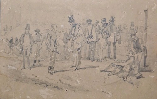 Dessin xix eme - dessin, scène