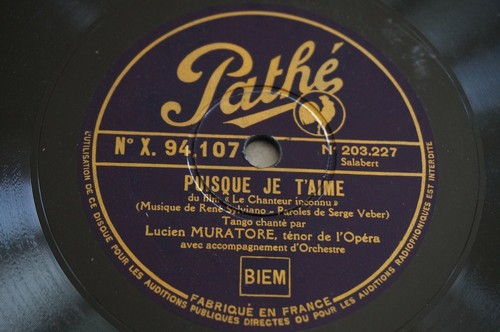 Disque pathé puisque t - je, t'