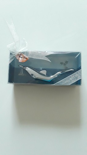 Silver plated dolphin bottle - silver,