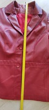 Veste en cuir d'agneau rouge