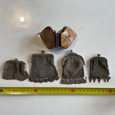 Lot Aumonière Porte-monnaie Bourse en métal Cotte De Maille Antique Coin Purse