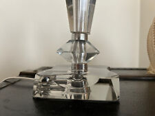 Ancien beau pied de lampe Art Déco verre/cristal électrifié