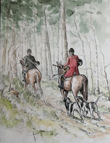 Chasse courre couleur - chasse,