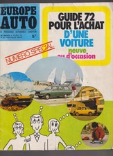 EUROPE AUTO N°61 - GUIDE 1972 POUR L'ACHAT D'UNE VOITURE NEUVE OU D'OCCASION
