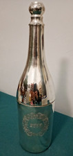 Refroidisseur en métal argenté de bouteille de champagne. Millennium 2000.