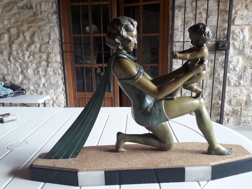 Sculpture bronze signée - bronze, de