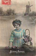 CP BONNE ANNEE FEMME BANDEAU