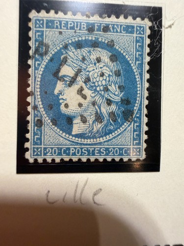 Timbre 20c bleu - n°60,
