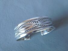 Bracelet manchette ancien homme femme vintage ovale gris argent massif Tunisien