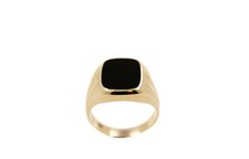Chevalière Bague Homme Onyx 333 or Jaune 8 Carat Taille 69 9,0 Grammes