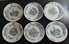 Assiettes plates décor fleurs - assiettes,