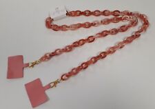 Cordon Collier Chaîne longue de téléphone portable 125 cm rose plastique /EBQY