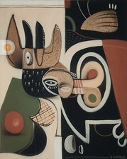 Tableau Peinture Techniques Mixtes De L'artiste JONE HOPPER "Taureau ET Matador"