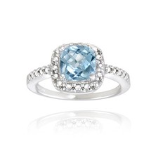 925 argent 15ct topaze bleu - 2.15ct,