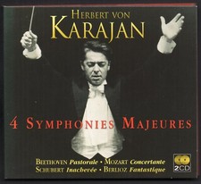 KARAJAN; Coffret 2 CD ; 4 Symphonies majeures(Beethoven,Mozart,Schubert,Berlioz)