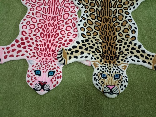 Tapis léopard 3x5 pieds - , fait