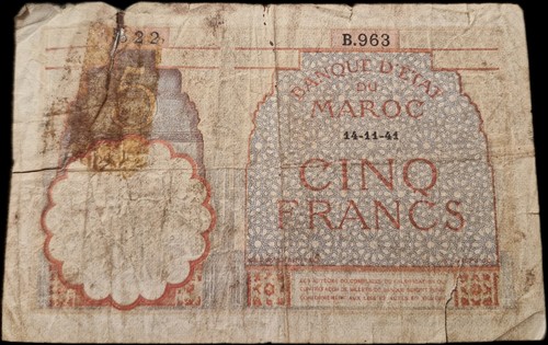 Billet francs maroc - 5,