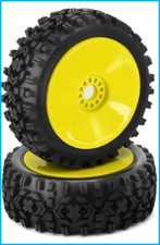 Roues 1/8 RC Buggy TT JAUNE (la paire)