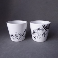 LOT de 2 TASSES EXPRESSO en faïence HENRIOT QUIMPER Décor GWENN HA DU
