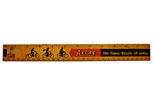 Vintage Atlas Bicycle 12 " Boite Publicité Règle Inde Rétro Vélo de Collection "