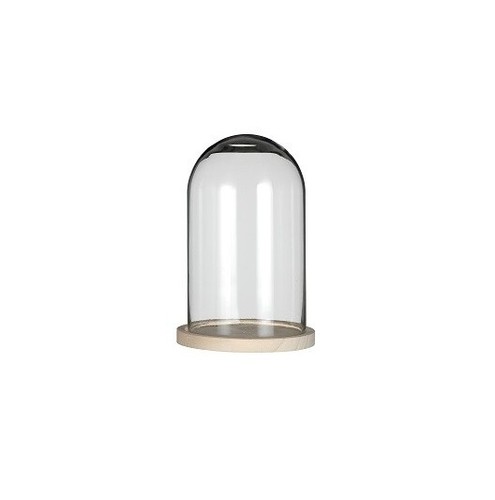 Cloche verre sur - , socle