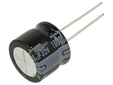 Condensateur UHE1V102MHD6 : électrolytiquement bas ESR THT 1000uF 35VDC Ø18x1...