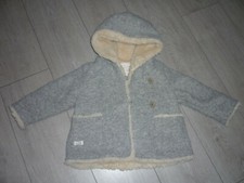 Manteau à capuche gris clair avec intérieur fourrure 18 - 24 mois Zara Baby