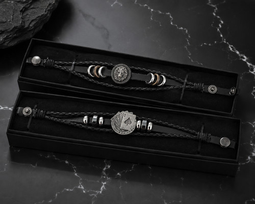 Bracelet homme cuir tressé - bracelet,