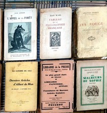 Lot de 8 livres anciens Littérature Romans Histoire XXème London Allard  Ségur 