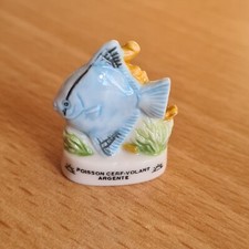 (E32) Feve animaux atlas Édition peintes à la Main poisson cerf-volant argente