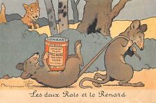 CPA ILLUSTRATEUR / BENJAMIN RABIER / PUBLICITE LOMBART / LES DEUX RATS ET LE REN