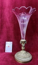 BACCARAT VASE CORNET PORTE BOUQUET BOUQUETIERE CRISTAL TAILLÉ COTES PLATES 19ÉME