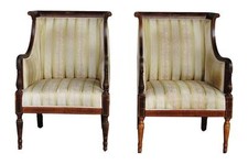 Paire de bergères style Anglais acajou époque XIXème