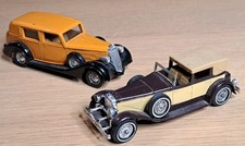 2 véhicules miniatures 1/43 : Packard 1937 Solido, Model J Duesenberg 1930...