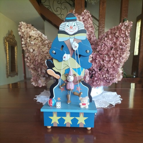 Jouet musical bois clown - en,