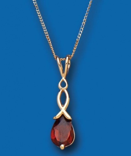 Pendentif grenat jaune - pendentif, or