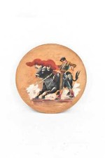 Assiette En Bois Peinte À La