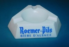ANCIEN CENDRIER ROEMER PILS BIERE D'ALSACE OPALINE BLANCHE OPALEX .NEUF D'EPOQUE