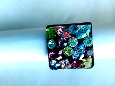 Bague carrée ajustable, MODE RETRO STYLE ROCOCO ANNEE 20-30